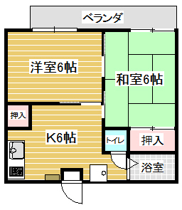 鹿児島市和田のアパートの間取り