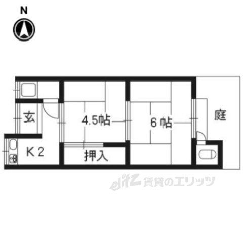 城陽市枇杷庄のアパートの間取り