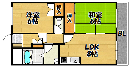 富士雁屋西マンションの間取り