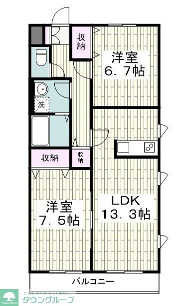 茅ヶ崎市高田のマンションの間取り