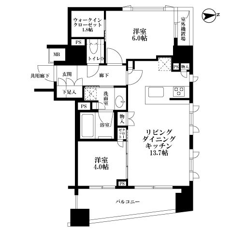 【中野区本町のマンションの間取り】