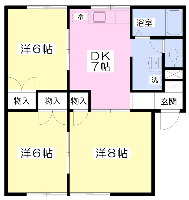 松山市鷹子町のアパートの間取り