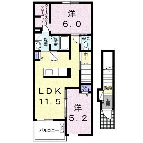 豊川市平尾町のアパートの間取り