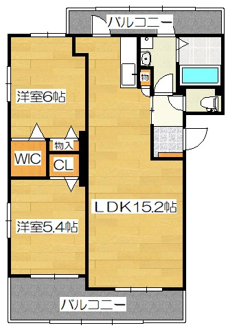 【筑紫野市大字若江のマンションの間取り】