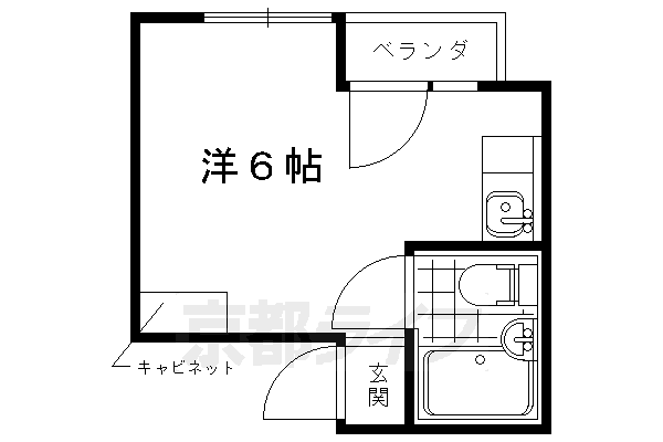 京都市右京区龍安寺塔ノ下町のマンションの間取り