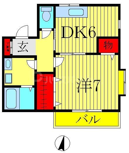 流山市江戸川台西のアパートの間取り