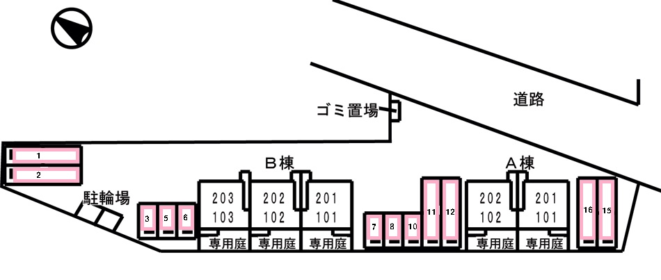 【ラーピハイツの駐車場】