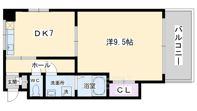 京都市下京区平屋町のマンションの間取り