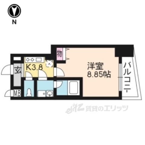 大津市浜大津のマンションの間取り