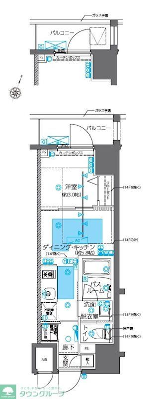 【千代田区岩本町のマンションの間取り】