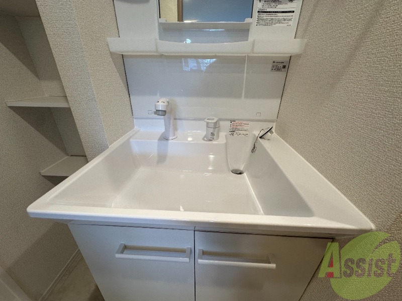 洗面設備　シャンプードレッサーなので身支度しやすそうですね。