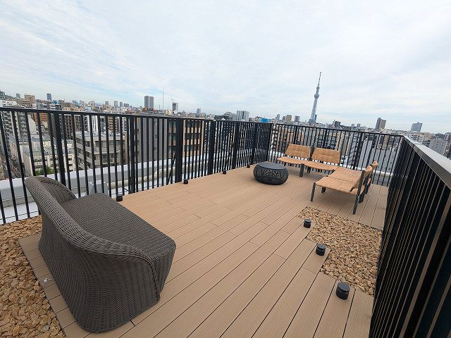 その他共有部分　屋上テラス、上層階はスカイツリー隅田川花火が見えます