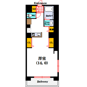 ホープ松屋町住吉の間取り写真