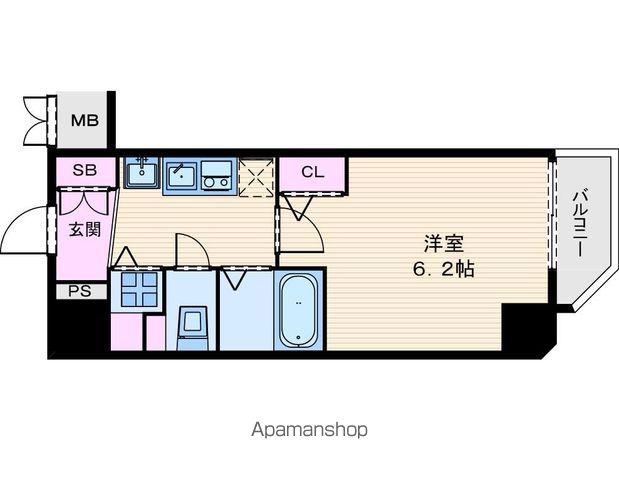 地下鉄長堀鶴見緑地線 松屋町駅 徒歩3分 14階建 築15年の間取り写真