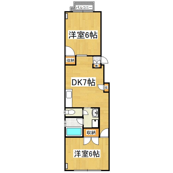 東急世田谷線 下高井戸駅 徒歩5分 2階建 築41年の間取り写真