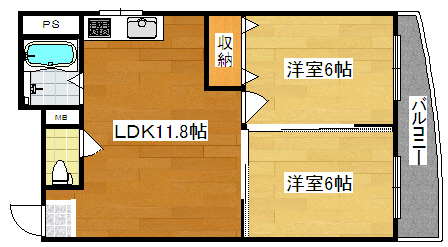 大阪市西成区南津守のマンションの間取り