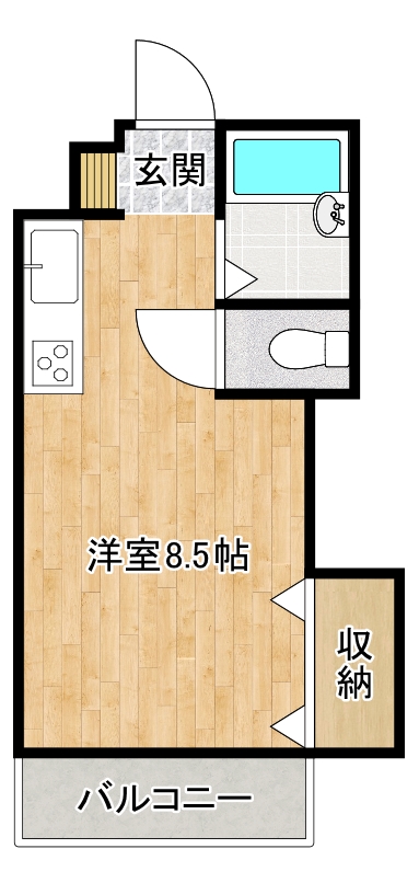 香美市土佐山田町東本町のアパートの間取り