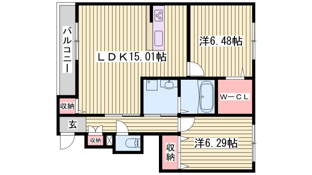 カーサエクラージュの間取り