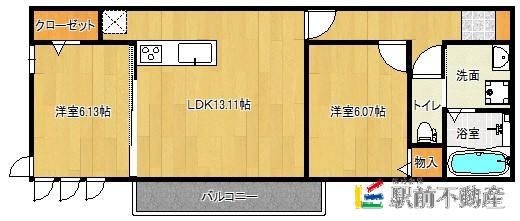 三養基郡上峰町大字堤のアパートの間取り