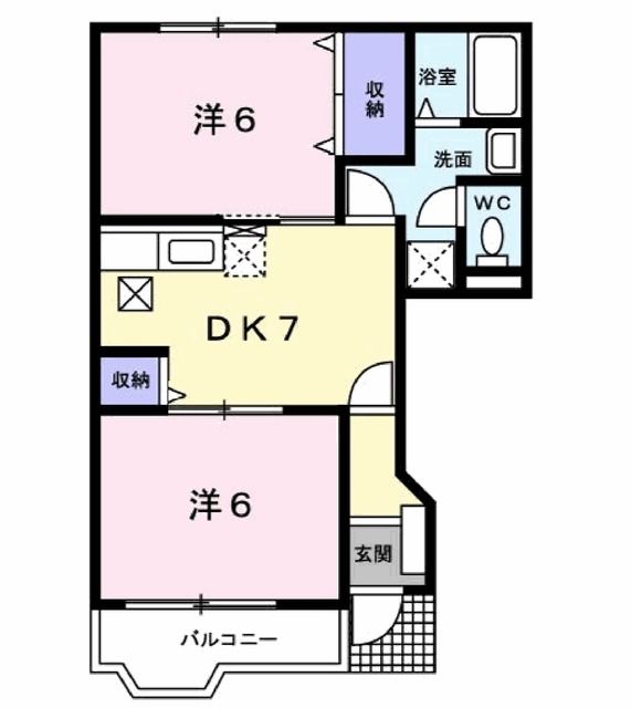 郡山市富久山町福原のアパートの間取り