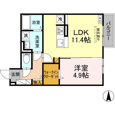 東温市南方のアパートの間取り