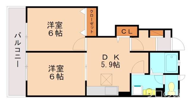 福岡市東区香椎台のアパートの間取り