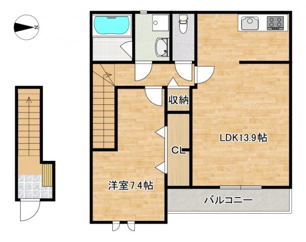 ホワイトレーク大萱の間取り