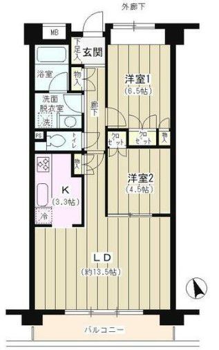 ラヴィーン等々力の間取り