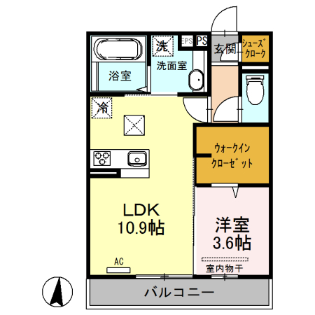 広島市安佐北区亀山南のアパートの間取り