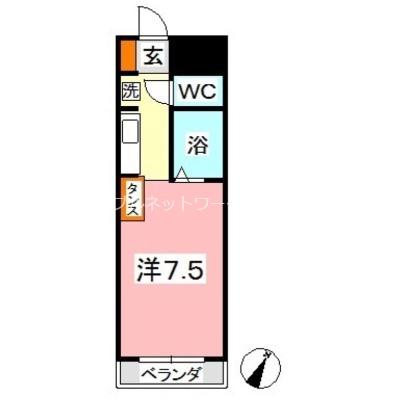 倉敷市下庄のマンションの間取り