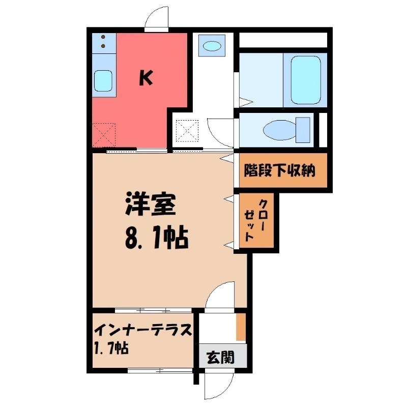 小山市大字小山のアパートの間取り