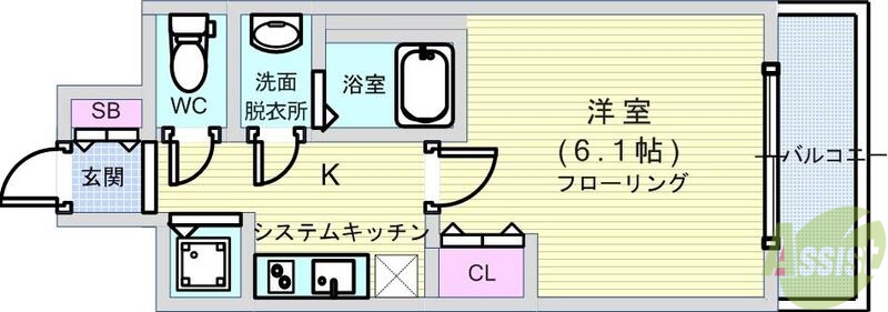 プレサンス京町堀ノースの間取り