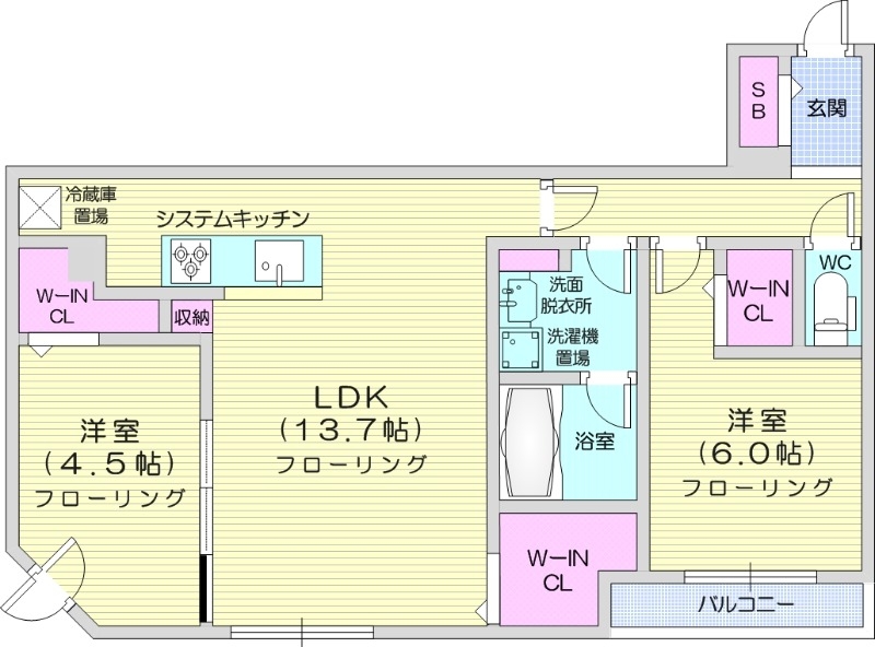 アルファスクエアS17の間取り