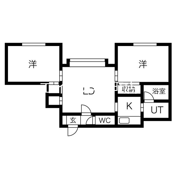 札幌市北区拓北六条のアパートの間取り