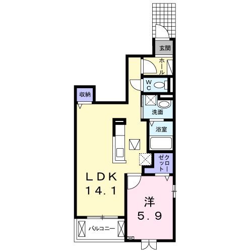 焼津市柳新屋のアパートの間取り