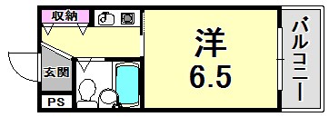 西宮市門戸岡田町のマンションの間取り