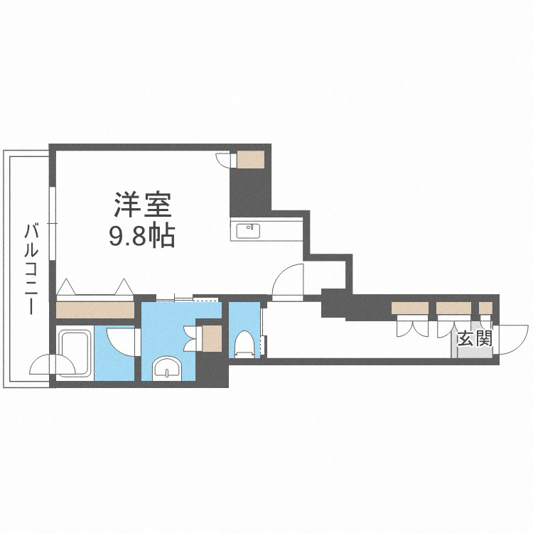 札幌市中央区南九条西のマンションの間取り