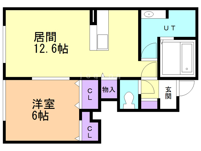 北斗市七重浜のアパートの間取り