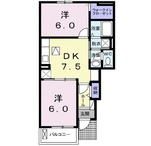 広島市安佐北区深川のアパートの間取り