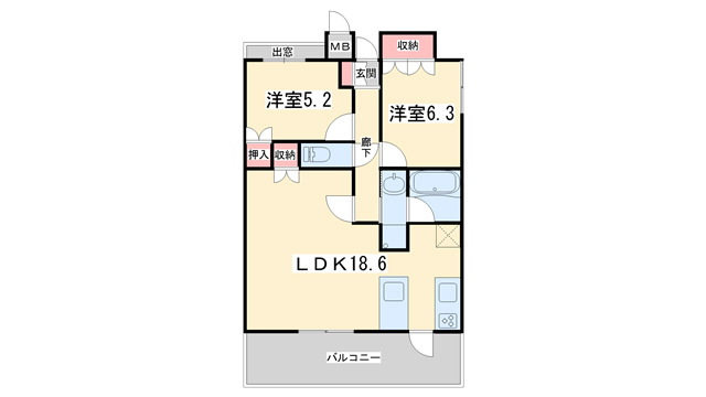 グランエスパス御所南の間取り