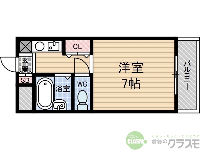 茨木市東宮町のマンションの間取り