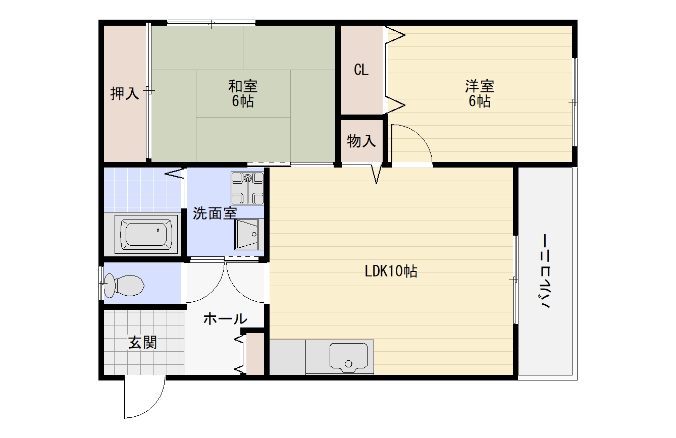 大阪市平野区長吉長原のマンションの間取り