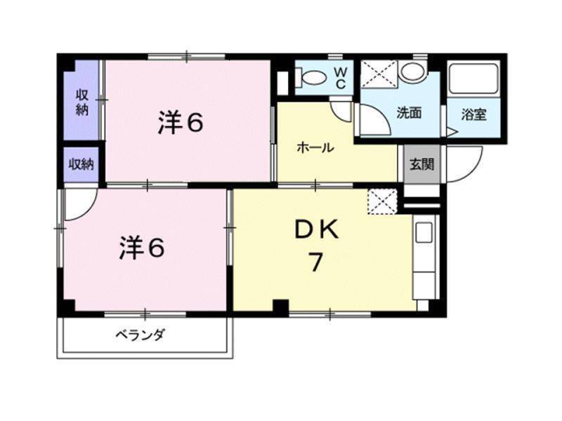 松山市南斎院町のアパートの間取り