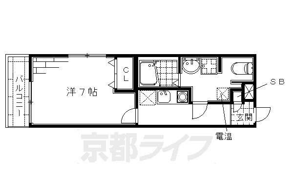 京都市伏見区竹田久保町のマンションの間取り