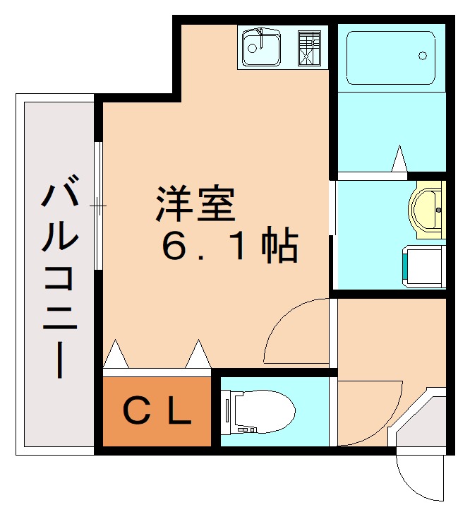 福岡市東区和白のアパートの間取り