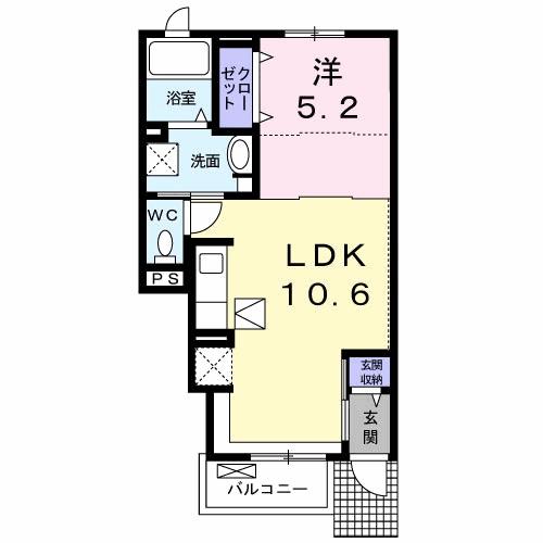 八王子市別所のアパートの間取り