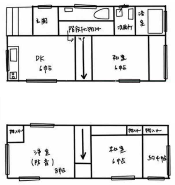 【栄町西3丁目貸し戸建の間取り】