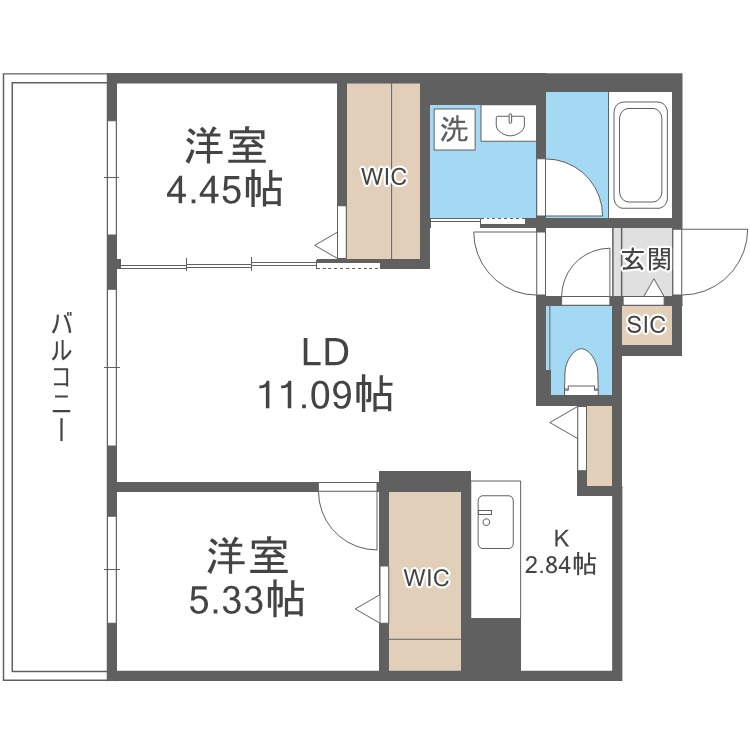 Ｓ－ＲＥＳＩＤＥＮＣＥ二十四軒ａｖｅｌｉｓの間取り