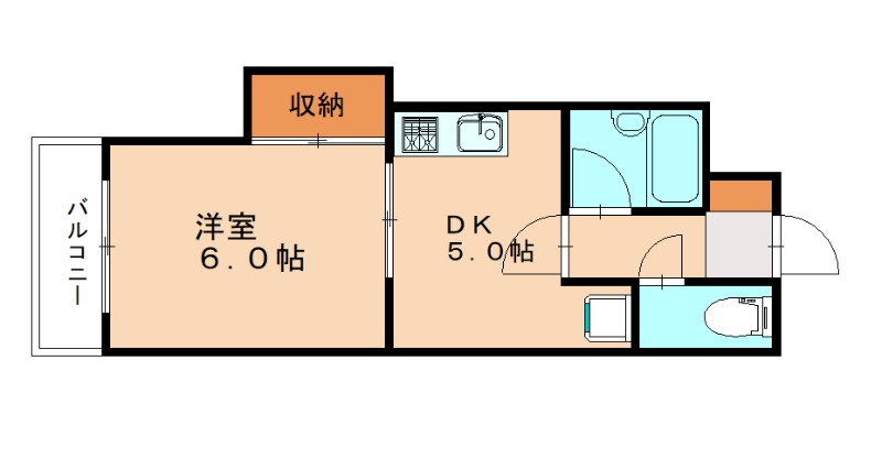 北九州市小倉北区清水のマンションの間取り