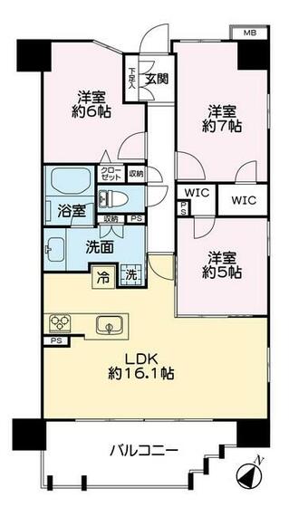 レーベン加治屋町ＭＩＤ　ＣＯＲＥの間取り